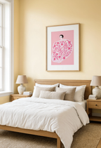 Pink Floral Figure | Contemporary Figurative Botanical Wall Art