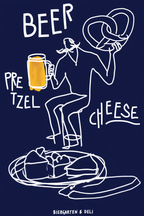 Beer, Pretzel, Cheese – Modern Kitchen Lifestyle Poster – Contemporary Wall Art Print