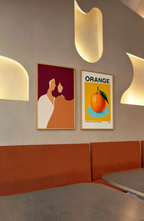 Set of 2 Bauhaus-Inspired Art Prints – Orange Bauhaus & Planes of Light and Shadow Gallery Set