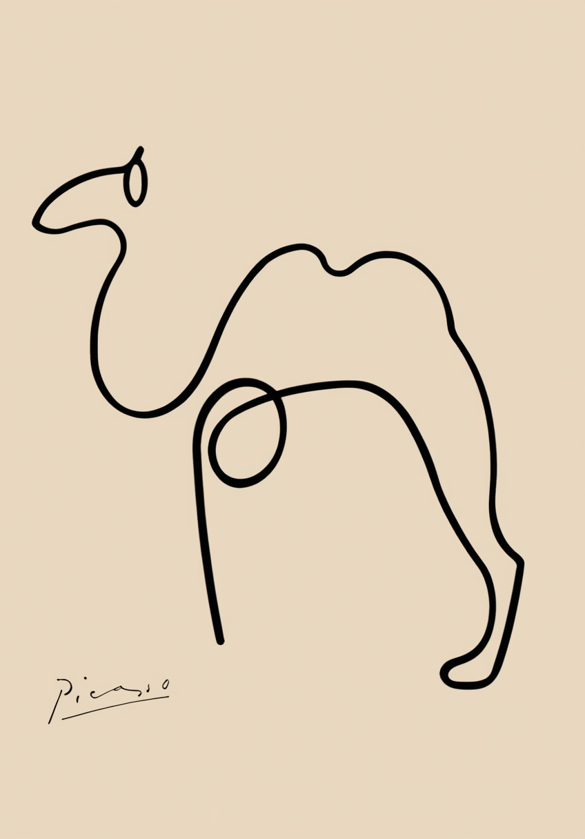 Picasso Line Art Animal Collection – Set of 4 Minimalist Prints