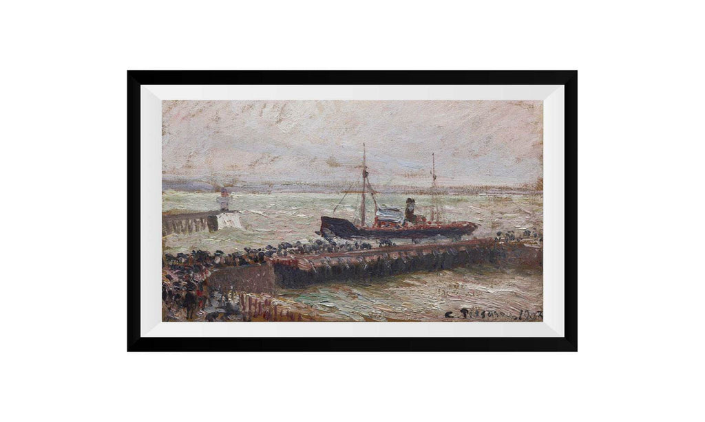 Camille Pissarro - Entrance to the Harbour at Le Havre, Overcast Sky - Hakyarts