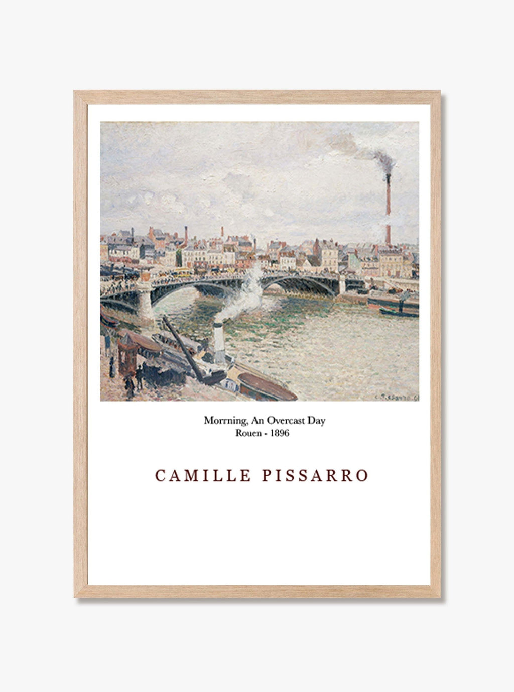 Camille Pissarro - Morning, An Overcast Day, Rouen Poster