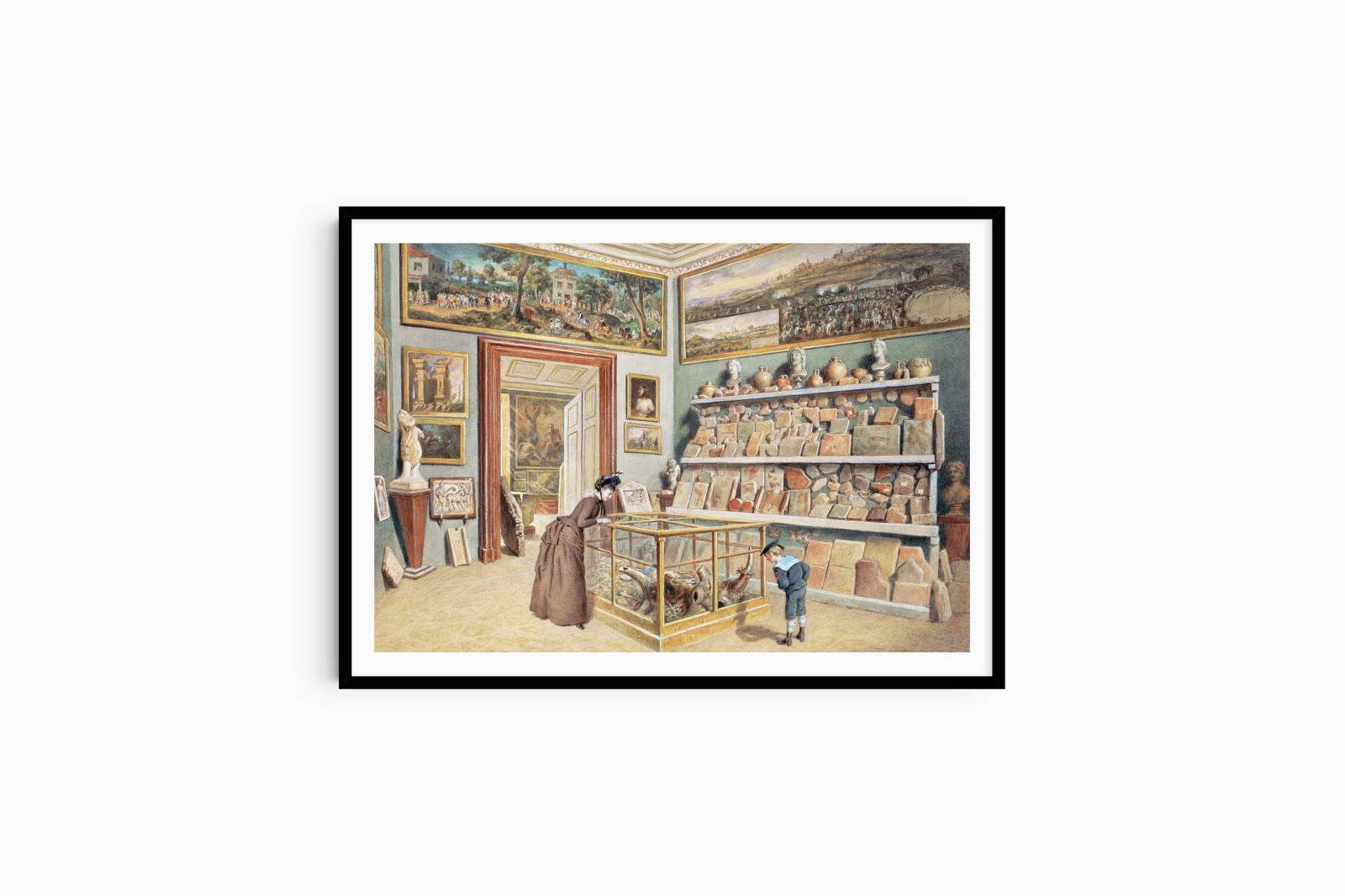 Carl Goebel - The room with the Mithras and Egyptian sarcophagi - Hakyarts