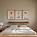Set of 3 Dolce Far Niente Cat Whimsical Prints – “The Sweetness of Doing Nothing”