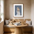 Cat & Rabbit Print | Contemporary Animal Wall Art