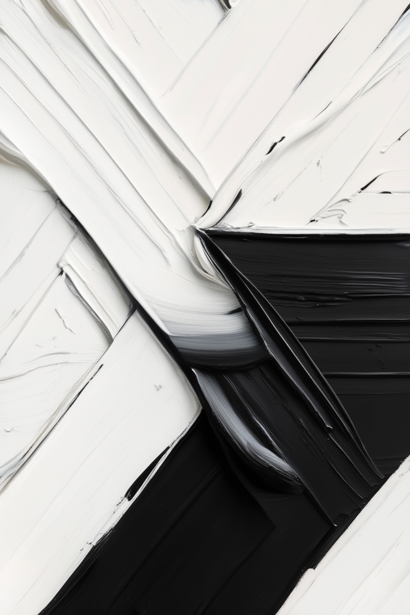 Abstract Black & White Canvas – Version 1 – Set of 3 - Hakyarts