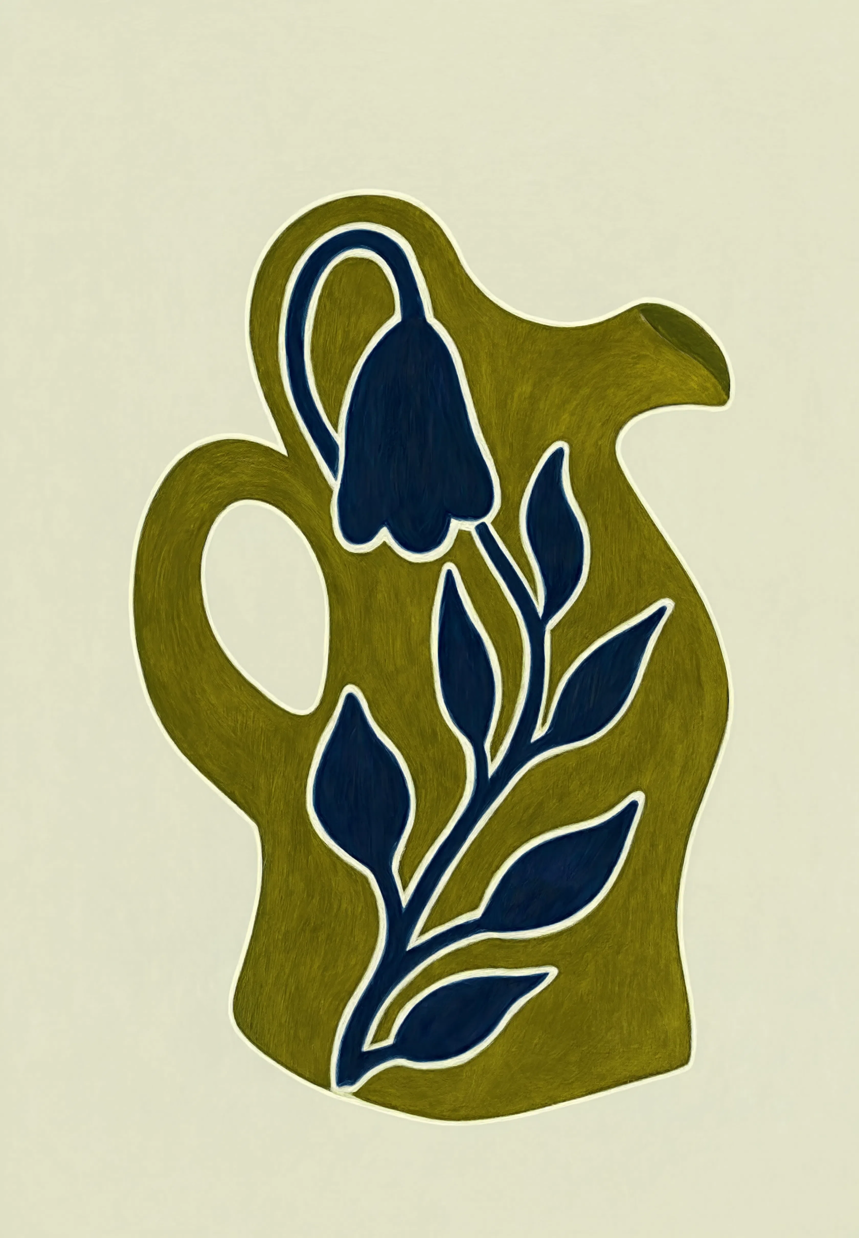 Ceramic Series Botanical I | Contemporary Botanical Art Print