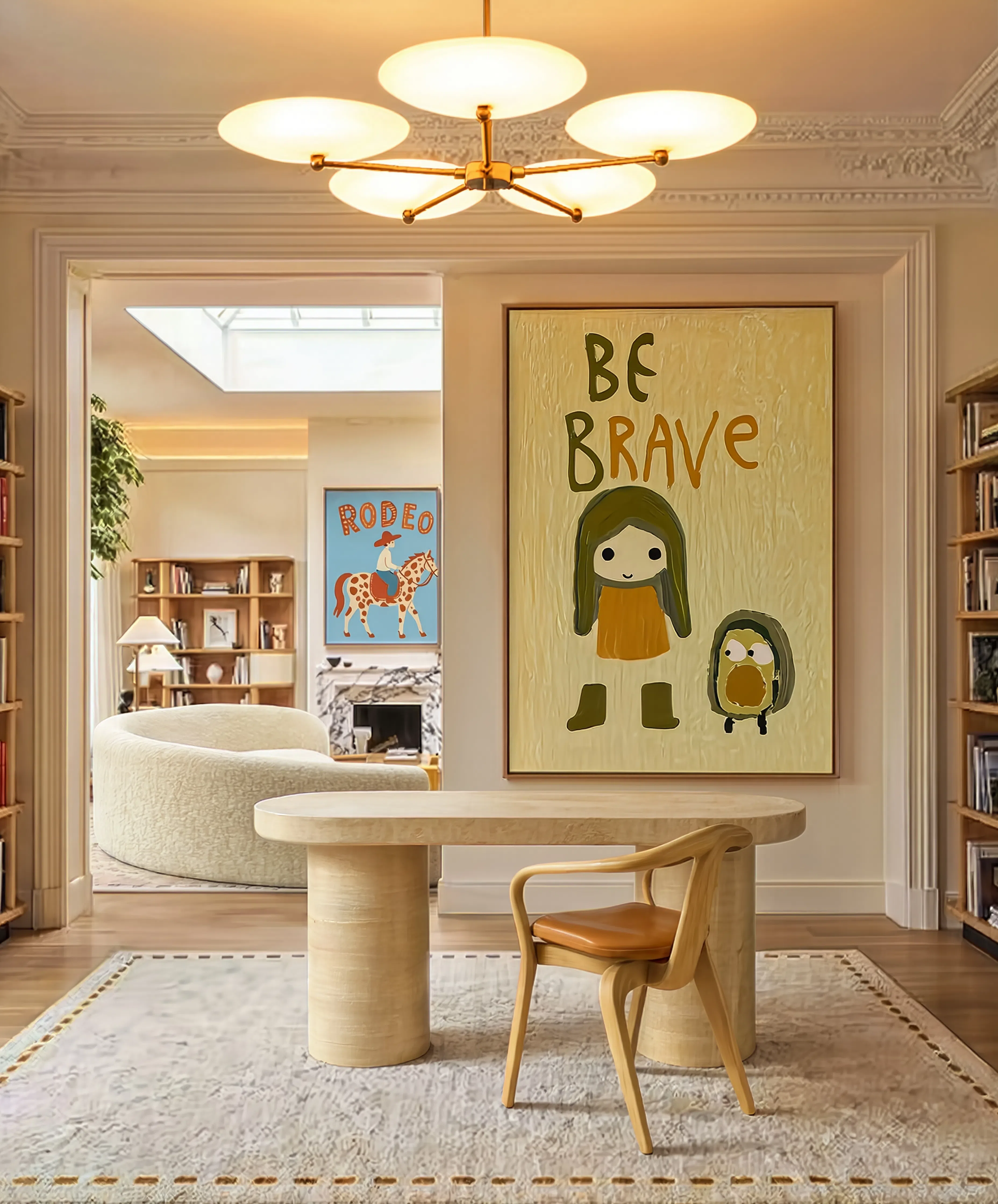 Set of 2 Rodeo & Be Brave | Western Equestrian & Kids Wall Art Prints
