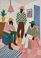 Checkerboard Figures | Contemporary Abstract Figurative Art Print