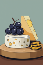 Wine & Cheese Noodles Art Living Room - Set of 3 - Hakyarts