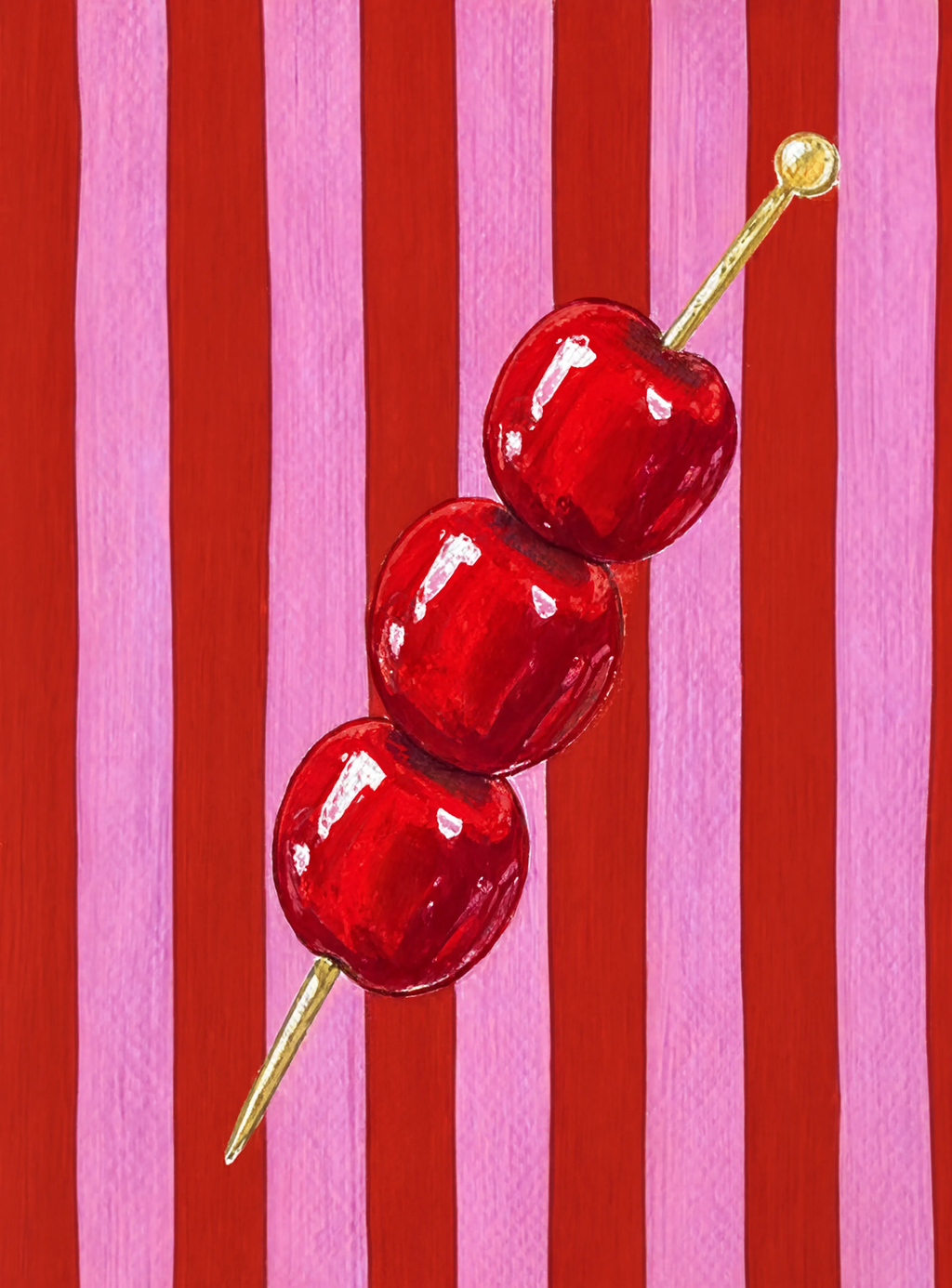 Cherry Cocktail Pick | Designer Kitchen Wall Decor
