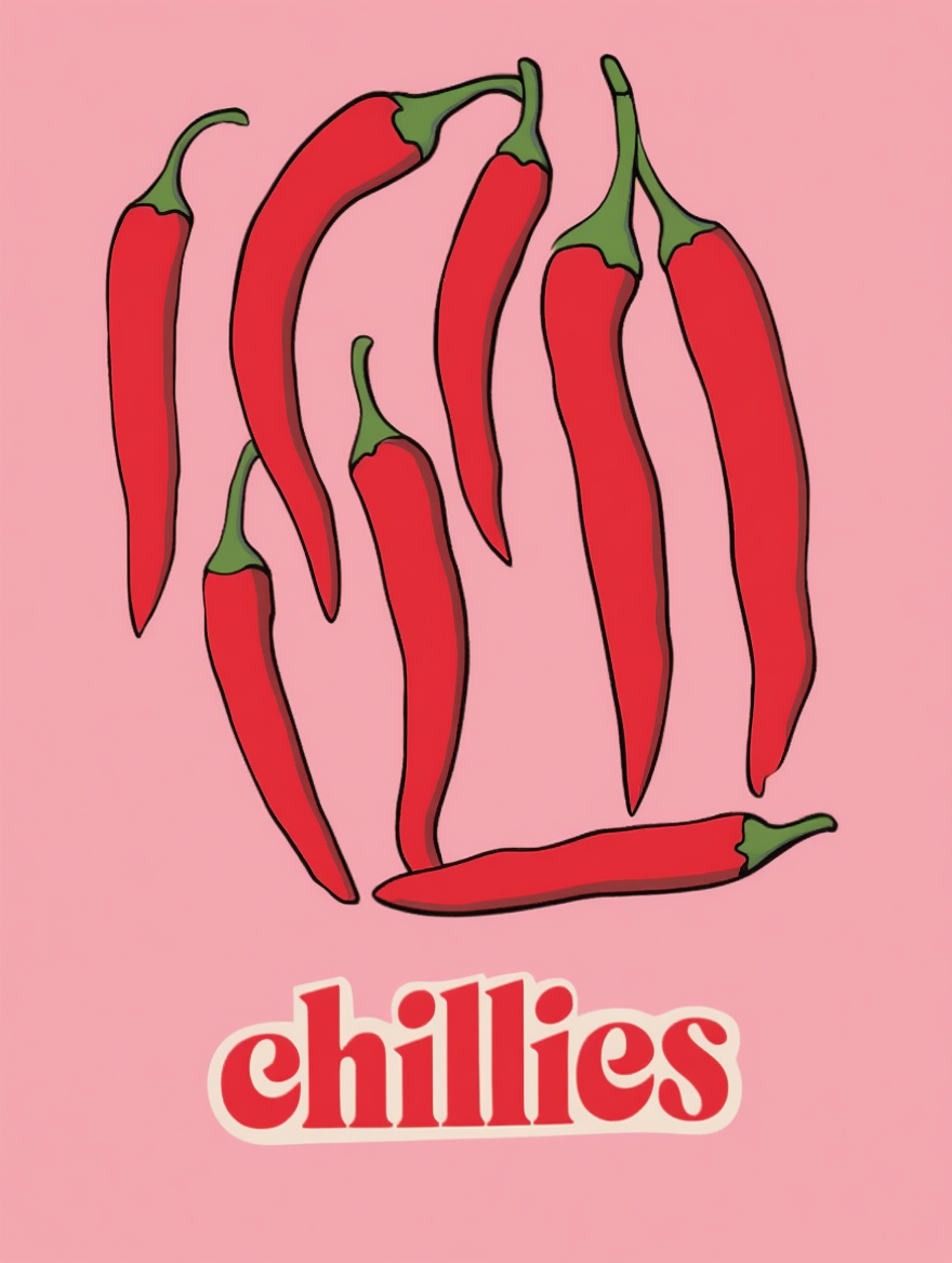 Fiery Spices – Chili Pepper Art Print - Hakyarts