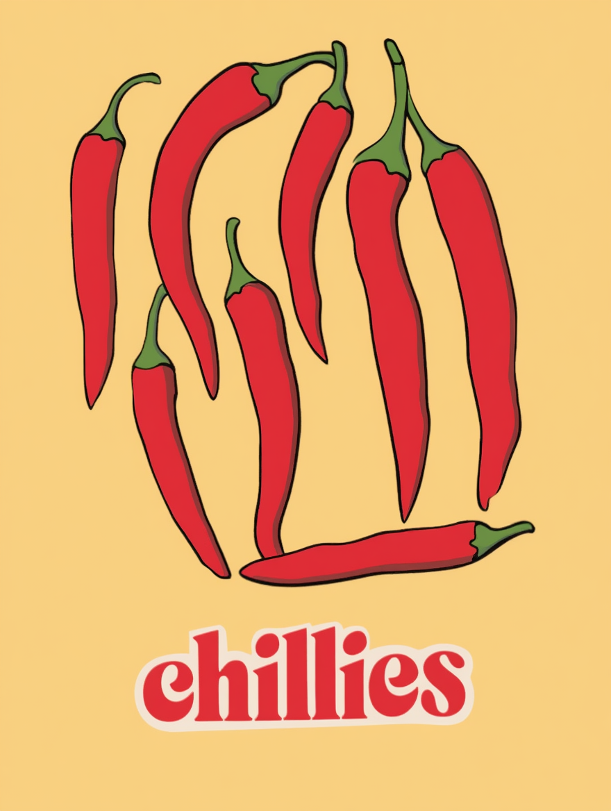 Spice & Heat – Chili Illustration Art Print - Hakyarts