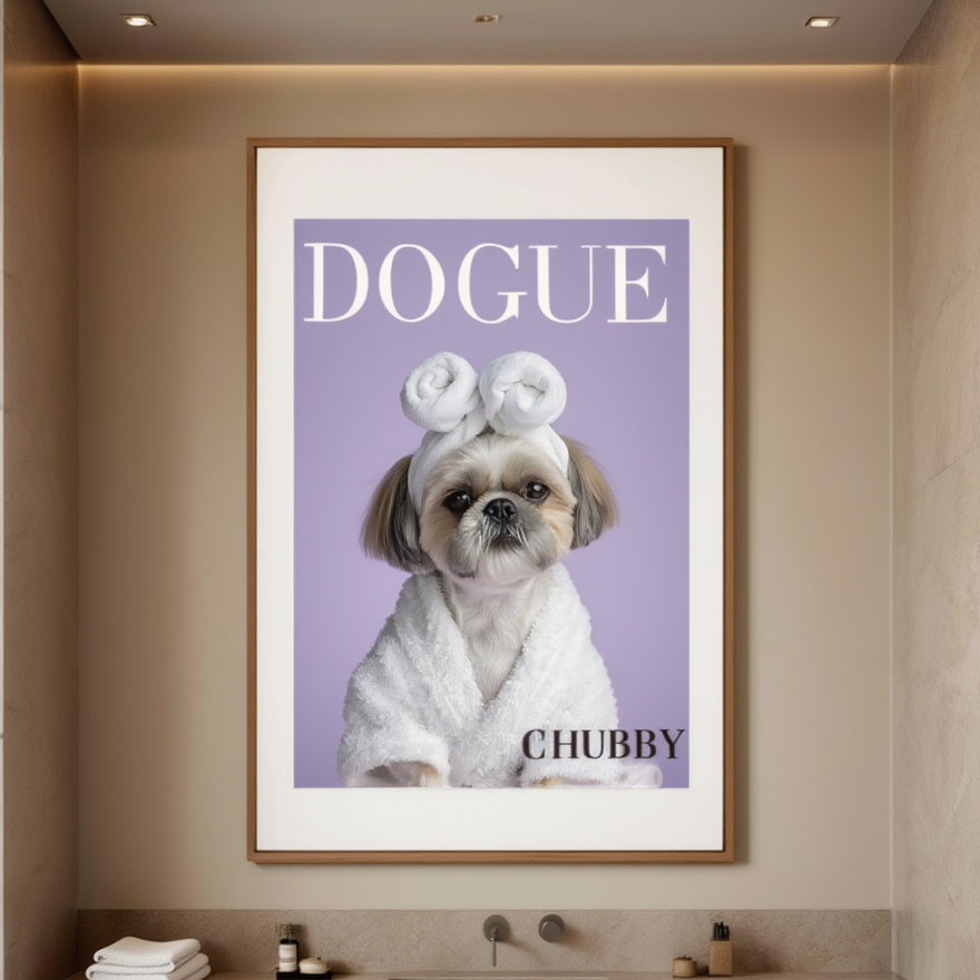 Dogue – Shih Tzu Fashion Cover – Minimalist Wall Art Print