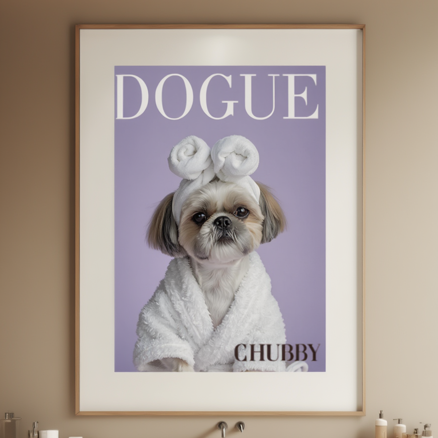 Dogue – Shih Tzu Fashion Cover – Minimalist Wall Art Print
