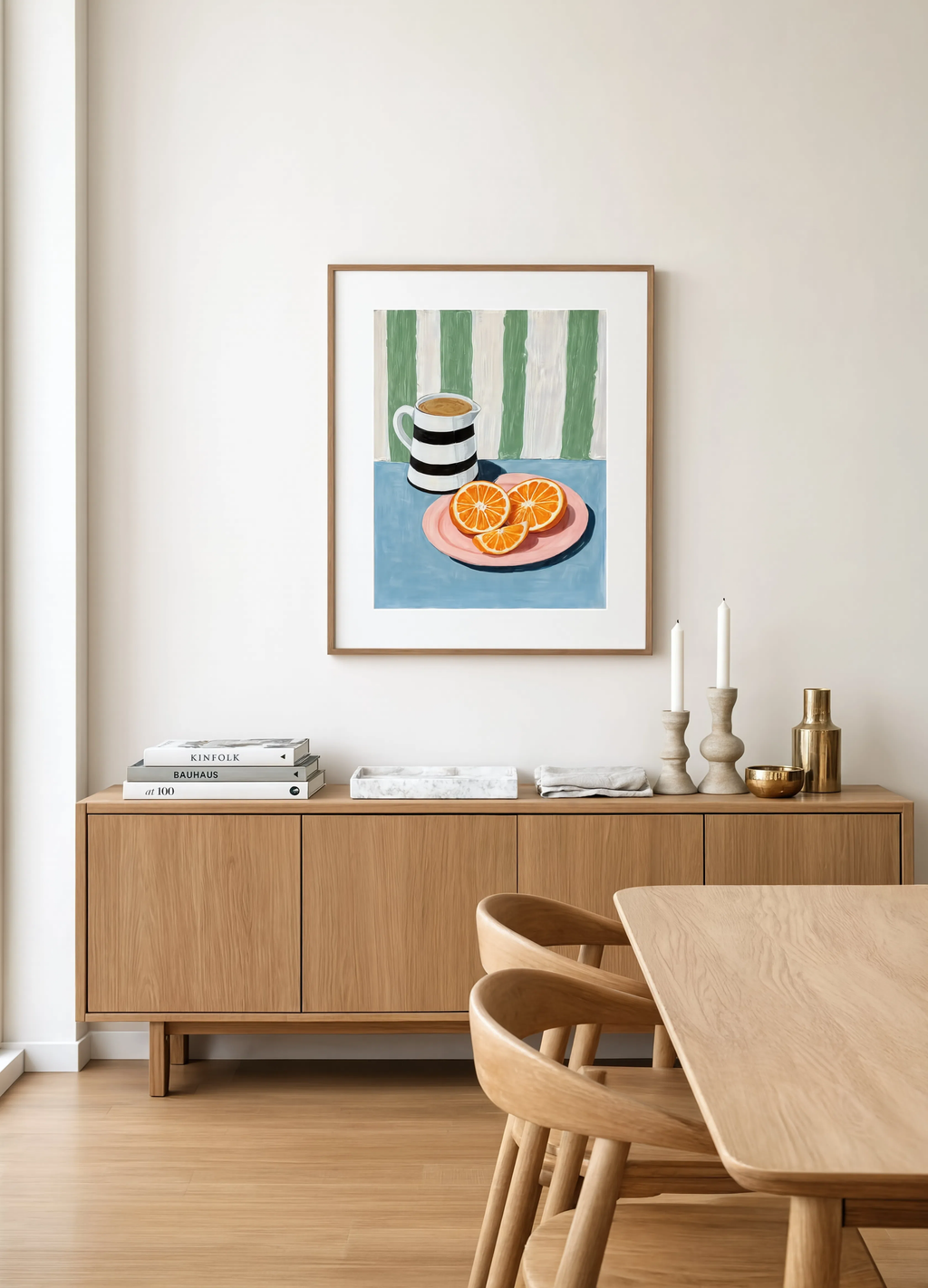 Still Life Sliced Oranges & Coffee | Contemporary Kitchen Art Print
