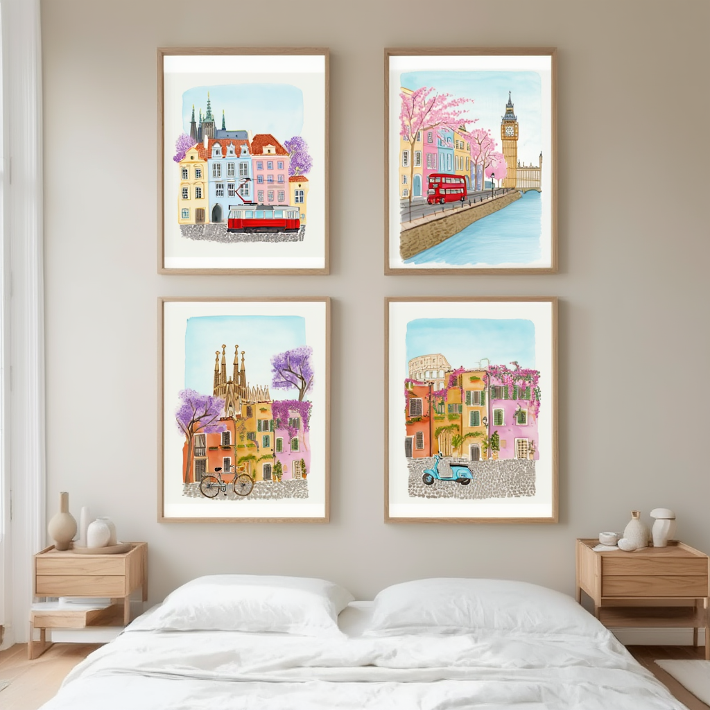 Weekend Getaway Collection – 4 Travel City Illustrations - Hakyarts