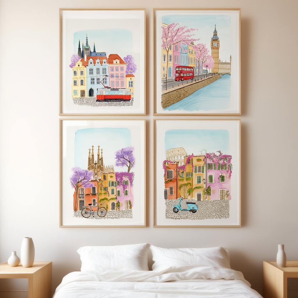 Weekend Getaway Collection – 4 Travel City Illustrations - Hakyarts