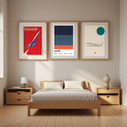 Set of 3 Concorde Modern Shapes Art Prints – Geometric Contemporary Wall Decor - Hakyarts