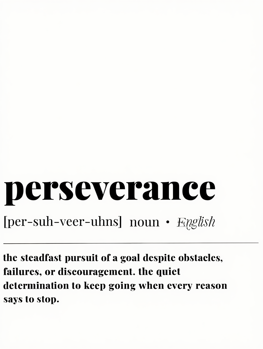 Perseverance – Minimalist Typography Wall Art Print