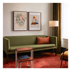 Set of 2 Contemporary & Modern Art Prints | Geometric Lines by Myriam Thyes & Vintage Matisse Woman Portrait