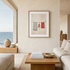 Hanging Laundry – Blue Stripes | Coastal Mediterranean Wall Art