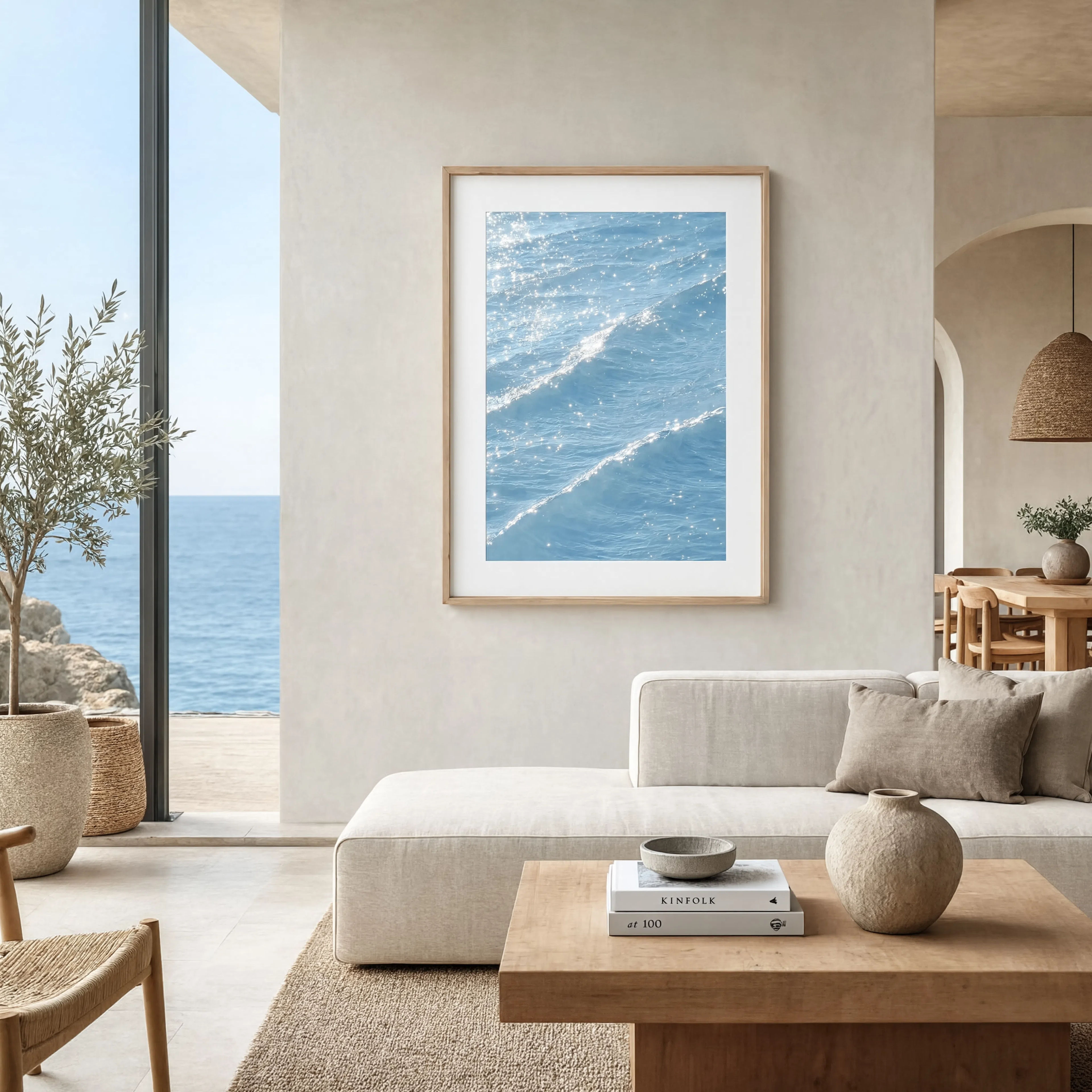 Ocean Print New Wave Shape | Modern Wave Art Print