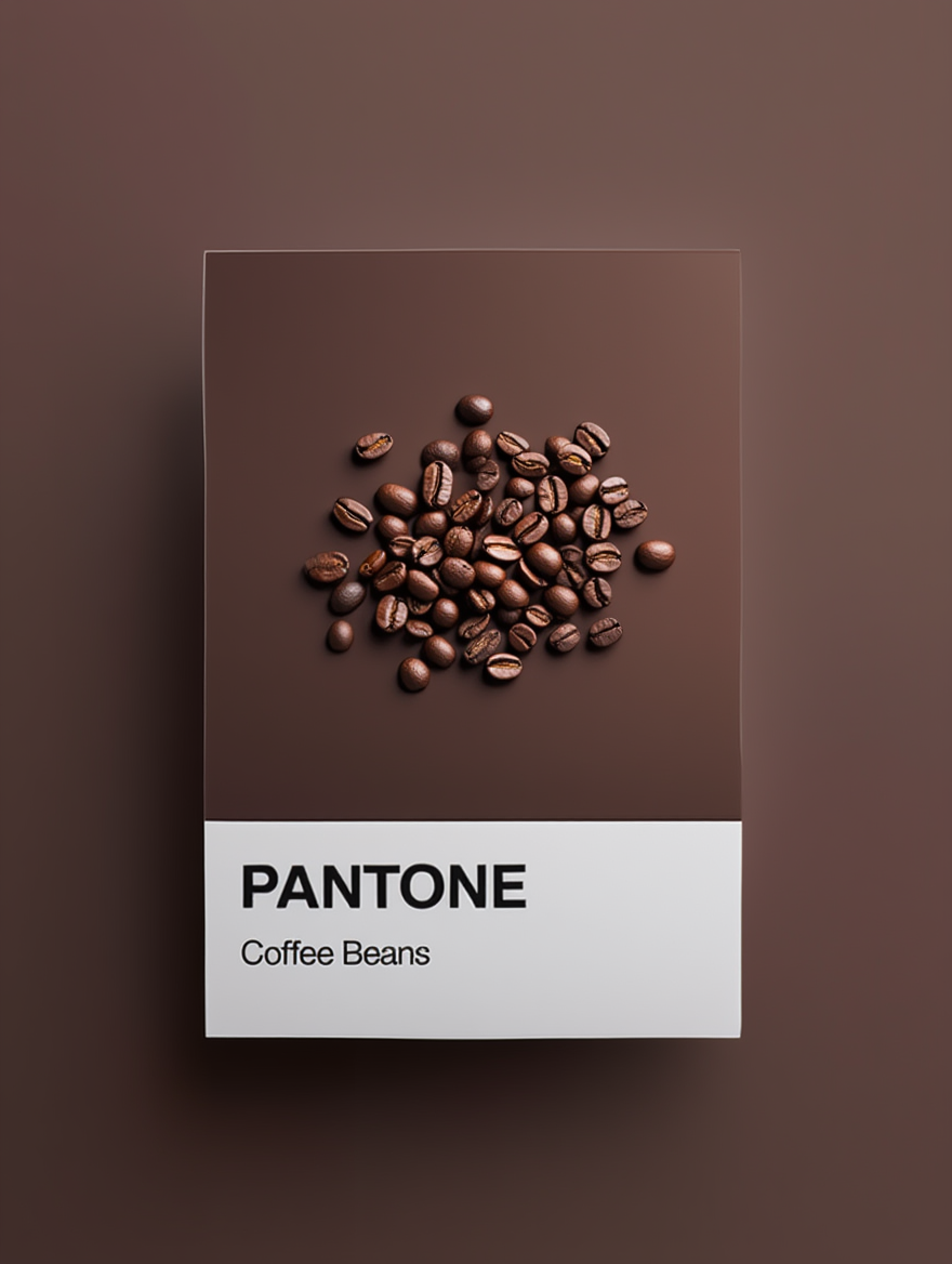 Pantone Inspired Dark Coffee Beans – Minimalist Color Code Art Print