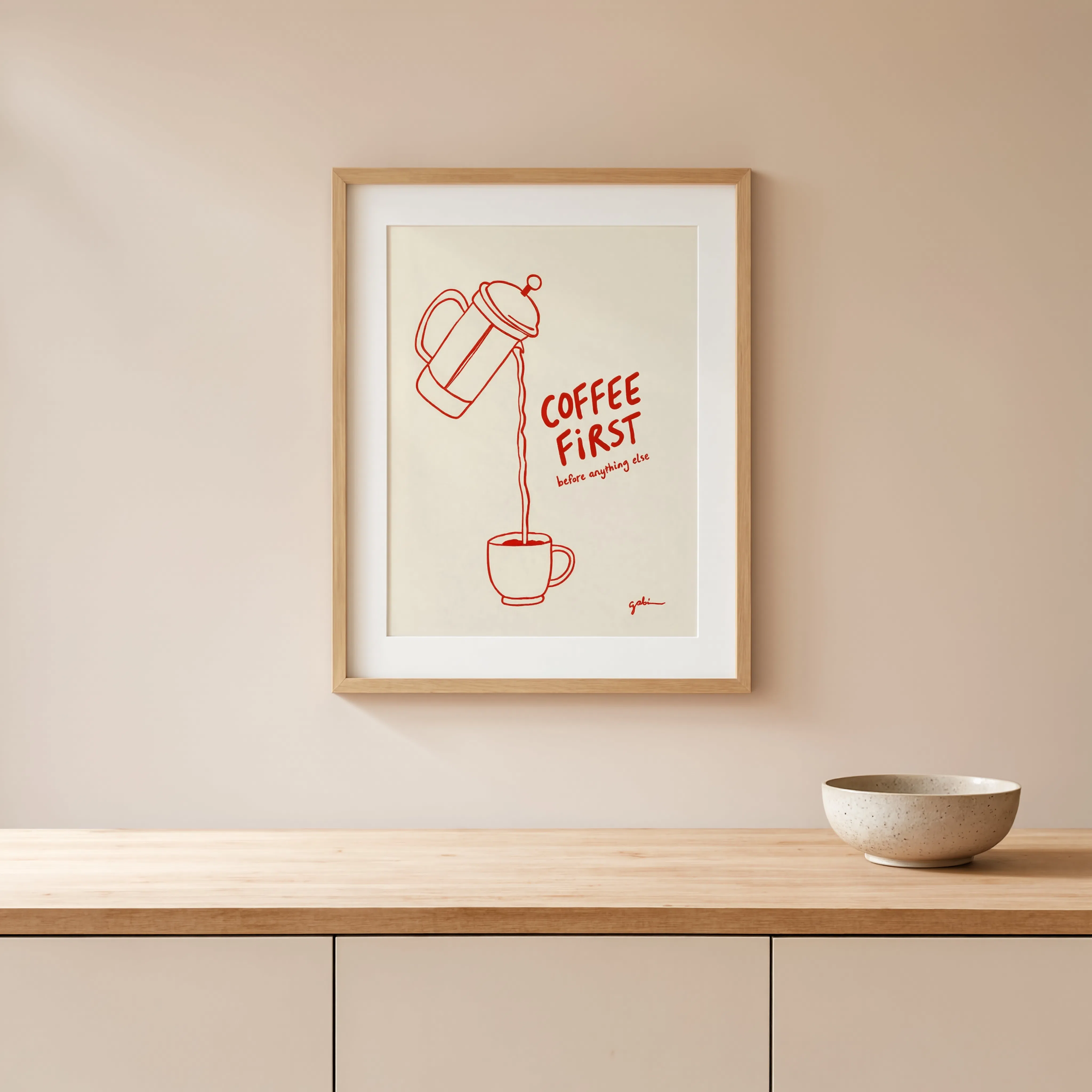 Coffee First | Minimalist Kitchen Wall Art Print