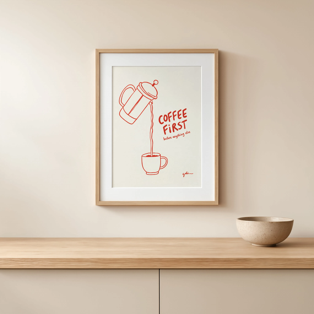 Coffee First | Minimalist Kitchen Wall Art Print