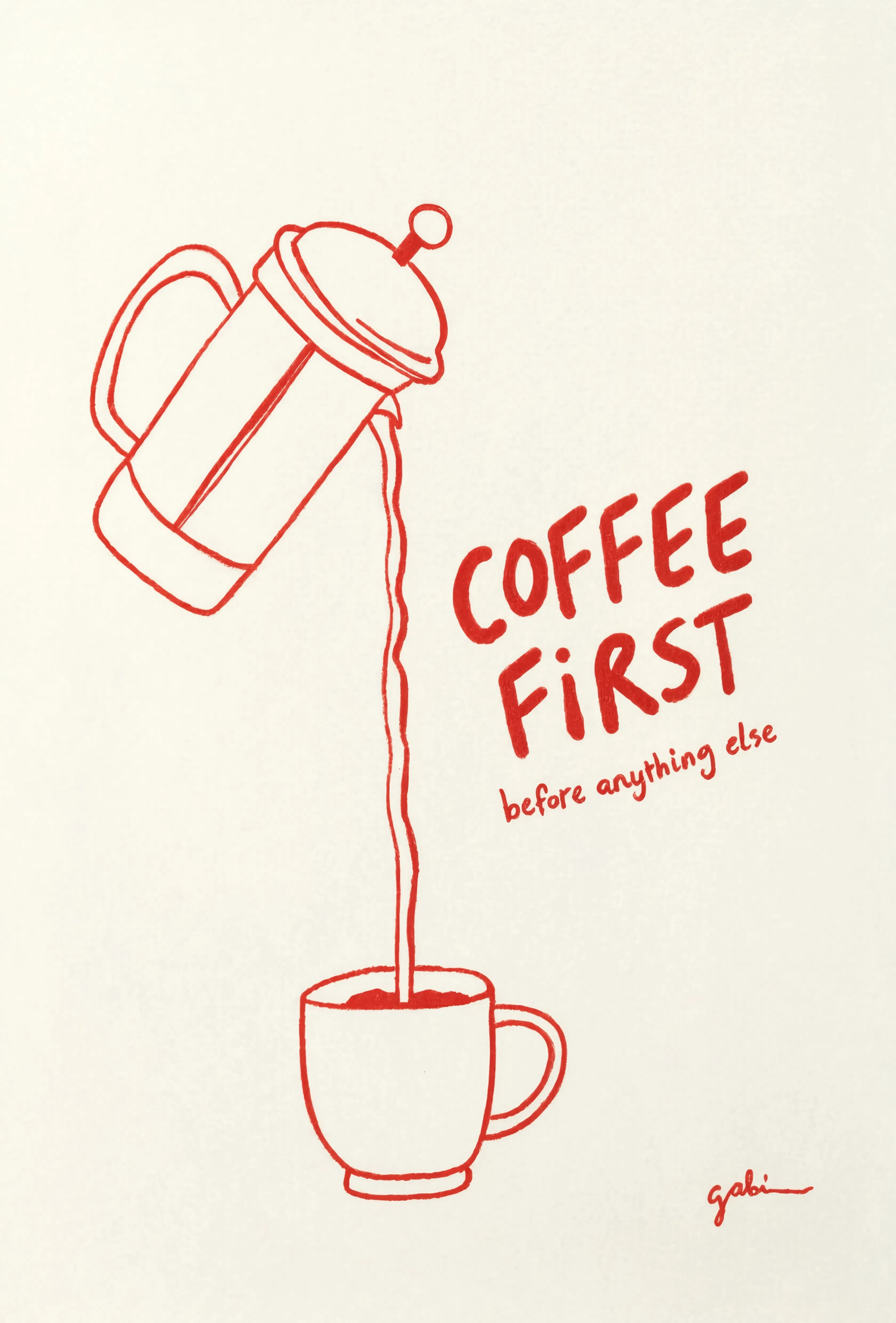 Coffee First | Minimalist Kitchen Wall Art Print