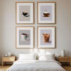 4 Coffee Posters – Minimalist Café Wall Art Prints - Hakyarts