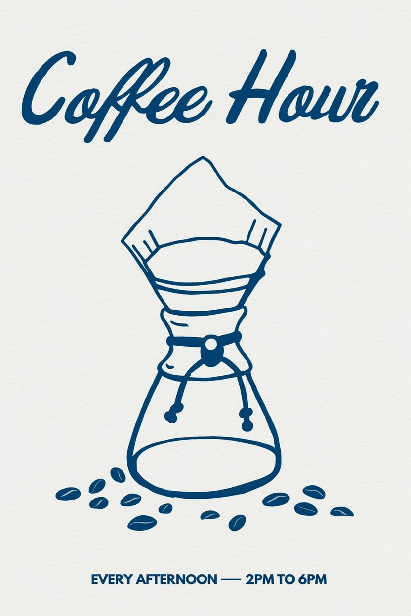 Set of 4 Coffee Prints – “Coffee Hour,” “Espresso Club,” “Cafe Society,” and “Coffee Morning” – Chic Wall Art for Coffee Lovers