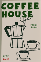 Set of 4 Coffee Prints – Minimalist Café Wall Art