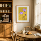 Purple Poppies | Contemporary Botanical Floral Wall Art