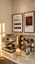 Set of 2 Coffee-Inspired Art Prints – Coffee Colours Guide & Pantone Inspired Coffee Beans Gallery Set