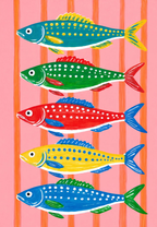 Colorful Fish Print | Contemporary Fish Illustration