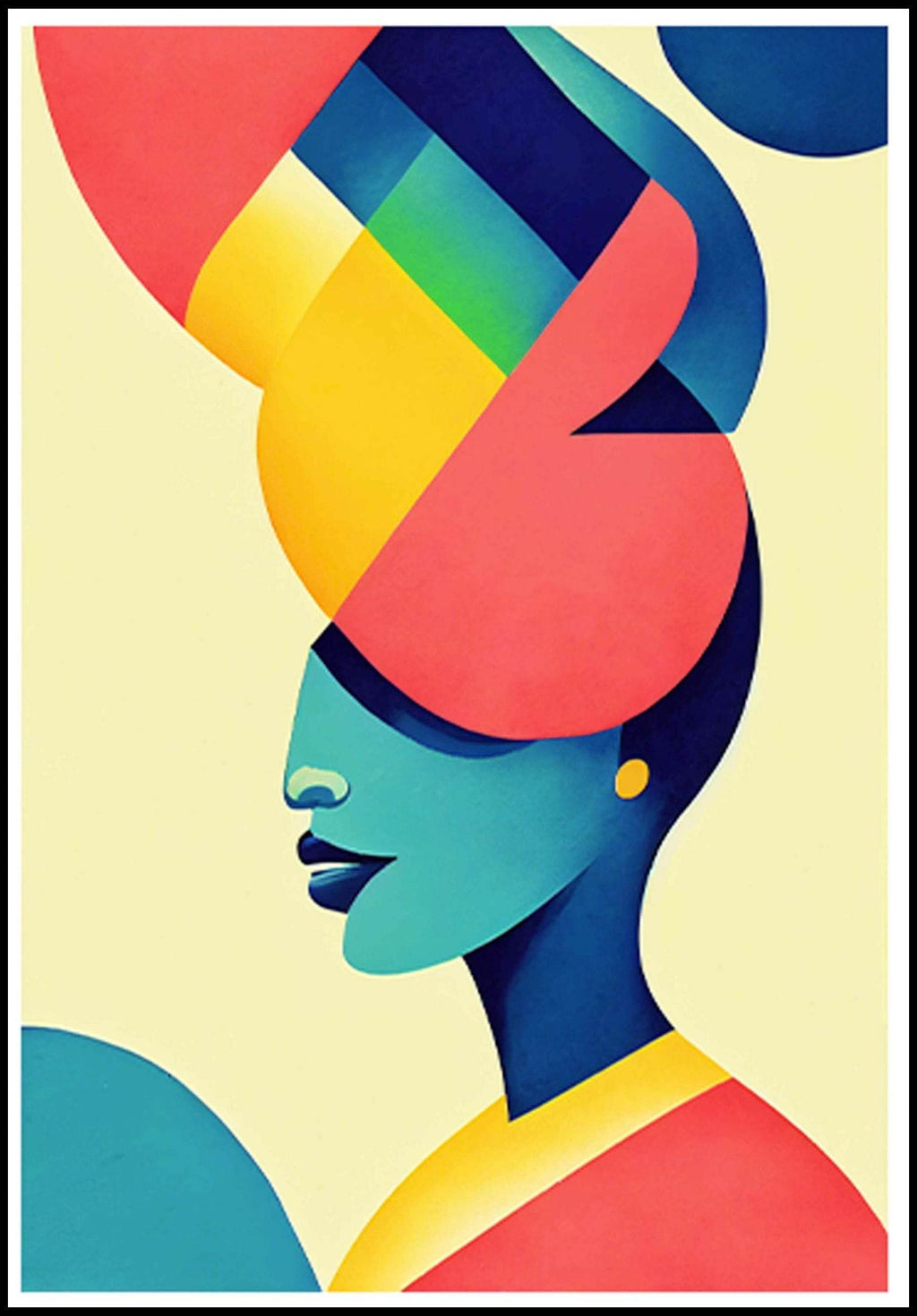 Colourful Geometric Woman Shape wall art No1 - Hakyarts