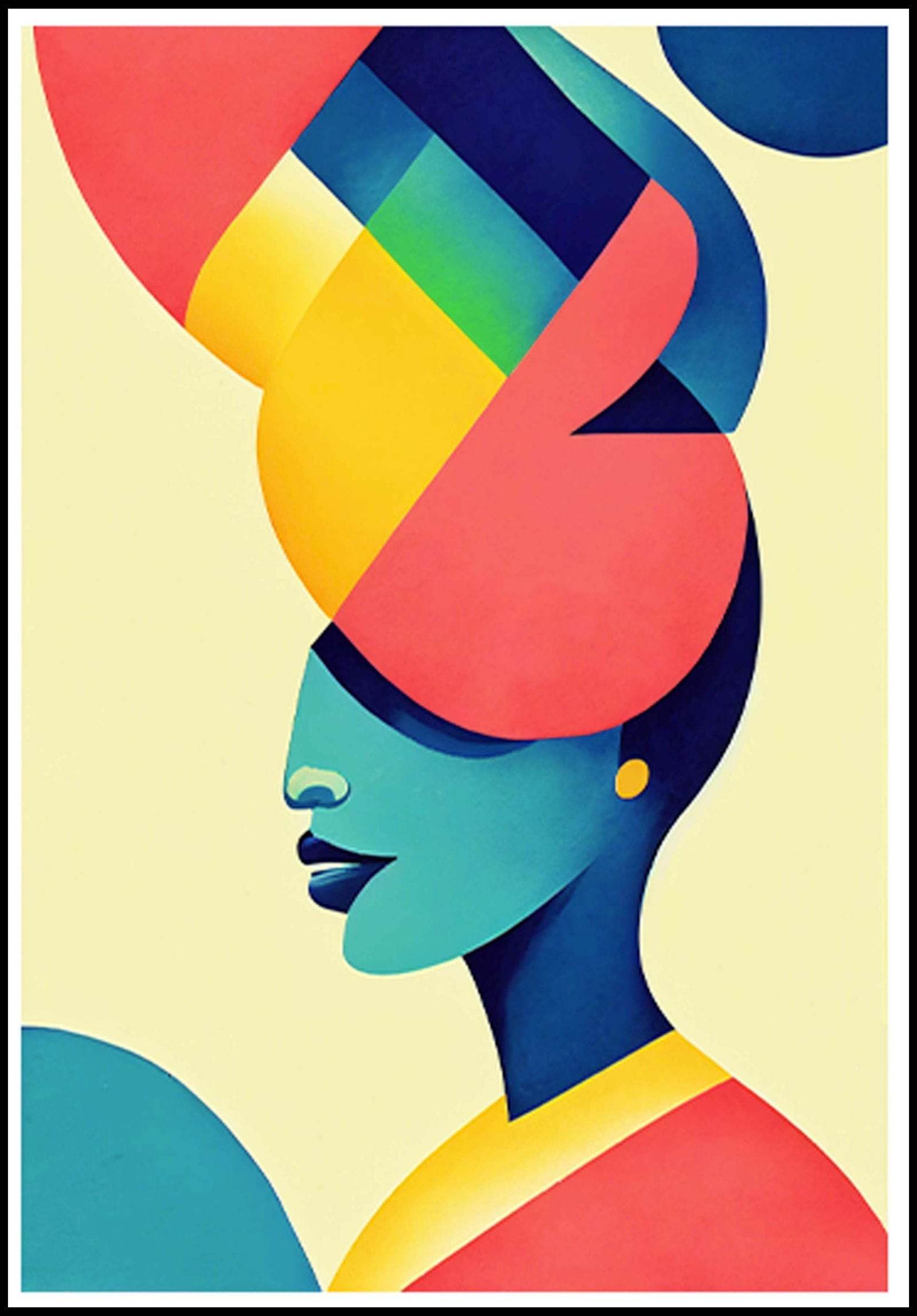 Colourful Geometric Woman Shape wall art No1 - Hakyarts