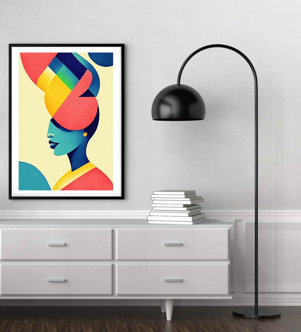 Colourful Geometric Woman Shape wall art No1 - Hakyarts