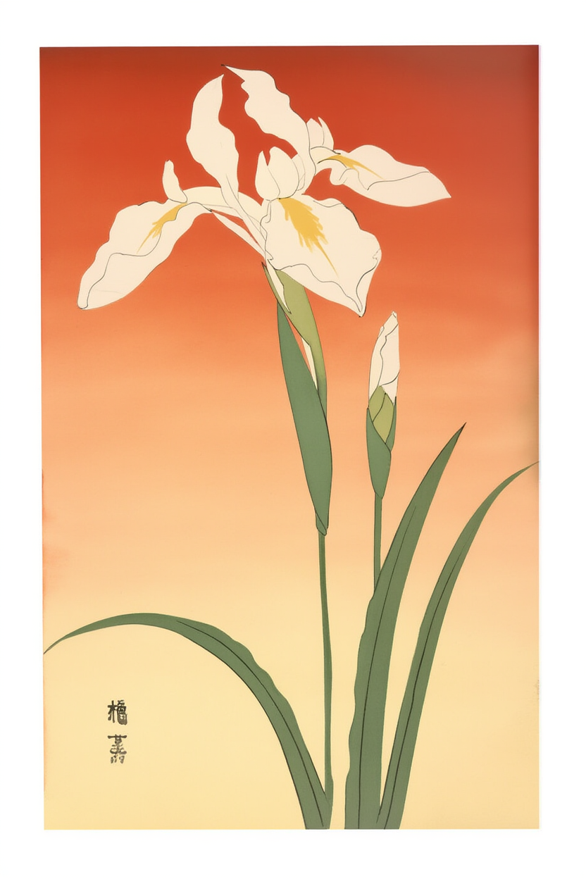 Subtle Japanese Flower Print – Contemporary Wall Art