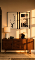 Set of 2 Modern Botanical & Inspirational Wall Art Prints – Minimal Tree & Be Limitless Gallery Set