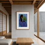 Gorgeous Woman with Fern | Contemporary Afro Botanical Wall Art