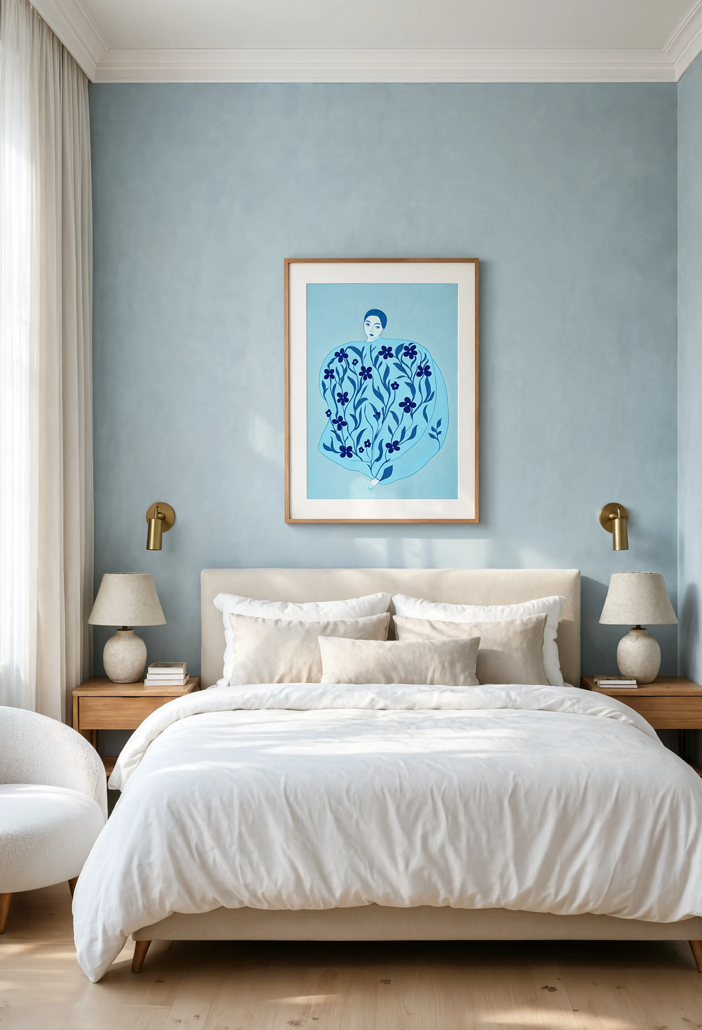 Azure Bloom Woman Variation | Contemporary Figurative Wall Art