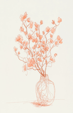 Set of 2 Coral Florals & Sage Intertwined Figures Prints | Contemporary Botanical & Figurative Wall Art Set