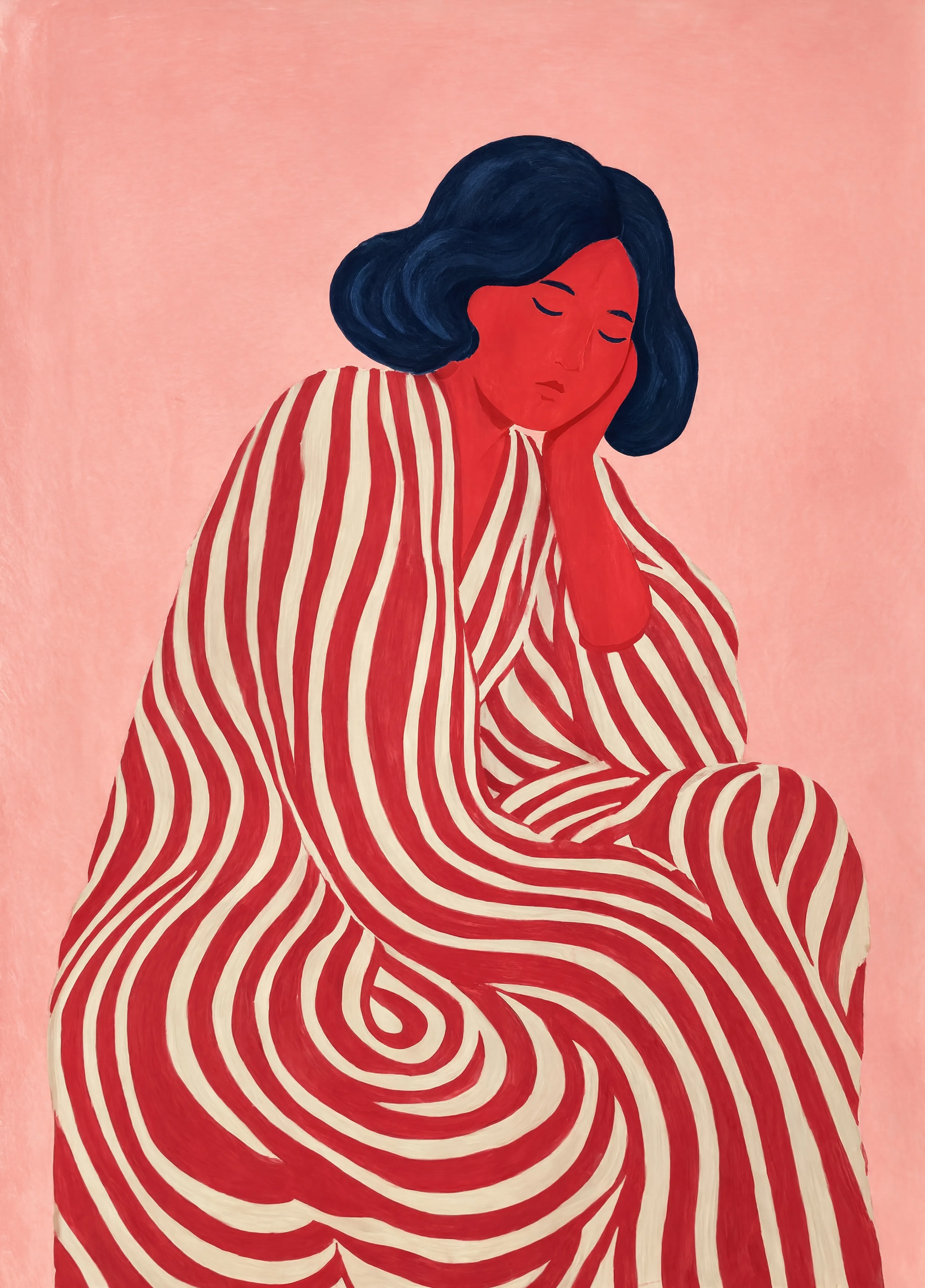 Striped Expression | Contemporary Figurative Wall Art Print