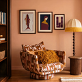 Set of 3 Wall Art Prints – Burgundy Fish, Abstract Geometry & Luminous Veil Figurative Collection
