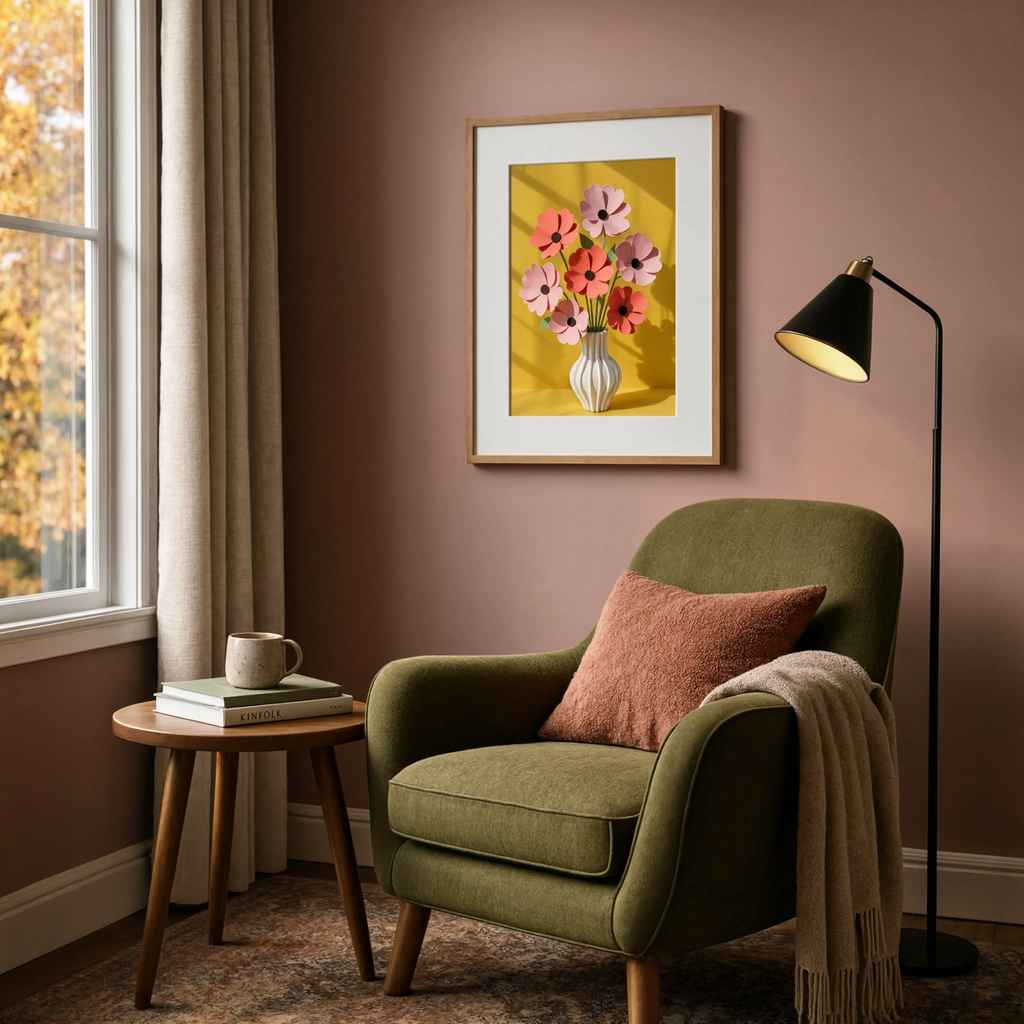 Paper Cosmos Still Life II | Contemporary Floral Still Life Art Print