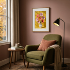 Paper Cosmos Still Life II | Contemporary Floral Still Life Art Print