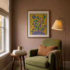 Folk Floral Study II | Contemporary Botanical Art Print